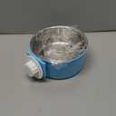 Crate Dog Bowl Removable Stainless Steel Water Food Feeder Bowls Cage Coop Cup for Cat Puppy Bird Pets (Small, Blue)