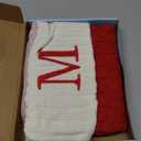 Christmas Stockings with Initials, 20 Inches Large Knit Embroidered Letter Red White Christmas Stocking, Monogram Christmas Stocking for Famliy Holiday and Xmas Tree Fireplace (Letter M)
