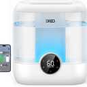DREO Smart Humidifiers for Bedroom, 6L Top Fill Supersized Cool Mist Humidifier for Large Room, 60 Hour Runtime, Quiet Ultrasonic Humidifiers for Plants, Indoor, Home, Night Light, White