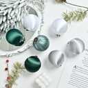 Christmas Ball Ornaments, 15 Pcs Ornaments with Velvet, Multicolor Xmas Decorations for Christmas Tree Holiday Decor (Green & Deciduous)