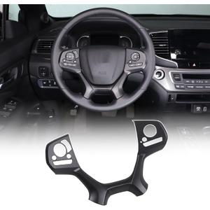 Steering Wheel Cover Trim for Honda Pilot 2019-2022/ Passport 2019-2023 Accessories Steering Panel Protector Cover ABS Direction Controller Button Switch Frame with Heating Button (Matt Black)