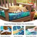 NettyPro Patio Chair Seat Cushion Covers Set 4, Waterproof Outdoor Furniture Cushion Slipcovers with Zipper and Tie, 21 x 19 x 3 Inch, Replacement Cover Only, Tropical Leaf