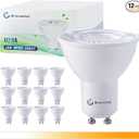 12-Pack Dimmable GU10 LED Bulbs, 6500K Cool White, Equivalent to 35W Halogen, 120V Spotlight Bulbs for Shops, Living Rooms, Kitchens, Bathrooms, Bedrooms