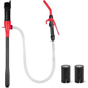HORUSDY Portable Battery-Operated Fuel & Water Transfer Pump, 2.2GPM Automatic Siphon Pump for Gas Can & Tank, Handheld Liquid (Red) (New Model - Red)