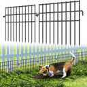 37ft (L) X 13in (H) Garden Animal Barrier Fence, 26 Pack No Dig Dog Fence Border, 1.44in Gap Decorative Fences, Rustproof Metal Wire Garden Border Fence for Dog, Rabbits Ground Stakes