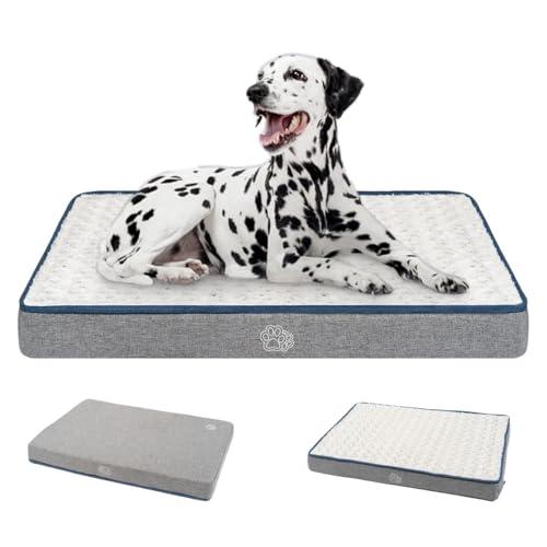 EMPSIGN Reversible Cool and Warm Dog Bed for Crate Pad, Pet Beds with Washable and Removable Cover, Dogs Crate Beds Sleeping Mats, Beds for Dog Crate for Large Medium Small Dogs, Grey, XL (42"x 28"x 2"), 90LBS PETS