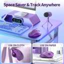 seenda Wireless Trackball Mouse, Ergonomic Bluetooth Rollerball Mouse Rechargeable, 3 Device Connection Optical Mice Adjustable DPI Thumb Control Mice Compatible for PC/Laptop/Windows/Mac - Purple