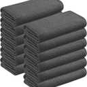 Gray Kitchen Towels Waffle Weave, 100% Cotton, Soft & Absorbent, Fast Dry, Durable, 16x26 Inches, Perfect for Dish Drying, Bar, Cleaning, and Everyday Use, Set of 12, Grey