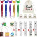 20 PCS Teacher Appreciation Gifts in Bulk 5,Teacher Gifts Metal Bookmarks Teacher Keychains Butterfly Tops Pens Thank You Burlap Drawstring Bags Teacher Appreciation Week Gift Set