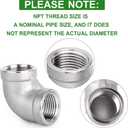 TAISHER 10PCS 304 Stainless Steel 90 Degree Elbow Fittings, 1/4 Inch NPT Female Pipe to 1/4 Inch NPT Female 304 Stainless Pipe Fitting