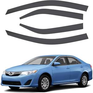 ACLONG Smoke Rain Guards Fit for Toyota Camry 2012 2013 2014 2015 2016 2017 Tape-On Side Shatterproof Window Visor, Window Deflectors, 4-Piece Set