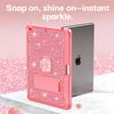 INFILAND Glitter Case for iPad 9th Generation (2021) / 8th Generation (2020) / 7th Generation (2019) 10.2 Inch, Heavy Duty Shockproof Protective Cute Cover with Kickstand for Kids, Girls (Pink)