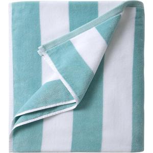 LULUHOME Large Oversized Beach Towel - Big Cotton 36 x 70 Inch Striped Pool Towel, Large Cabana Soft Swimming Towel for Adult Men Women,Aqua