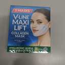 Stylia MaxiLift V-Line Lifting Collagen Face Mask - Double Chin Strap - Jawline Shaper - Neck Firming and Tightening Mask with Hyaluronic Acid & Aloe Vera - Chin Strap for Sleeping (5PC) (5 Count (Pack of 1))
