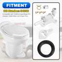 AUTOBABA 34100 RV Toilet Water Assembly Valves Kit with Hose Clamp Compatible with Thetford Aqua-Magic Style Lite & Style Lite Plus RV Camper Toilets Parts Toilet Water Valve Kit