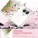 OOK Magnetic Case for iPhone 16 Case Cute Flower Design with 2 PCS Screen Protector [Compatible with MagSafe] for Girls Women Floral Clear Slim Shockproof Phone Cover-Colorful Flowers