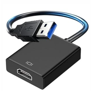 Fululuer USB to HDMI Adapter for Monitor | USB 3.0 to HDMI for PC Laptop MacBook | Compatible with Windows MacOS Android (Jet Black, USB3.0)