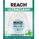 REACH ULTRACLEAN ULTRABLAST, Cool Mint Dental Floss, Plaque Remover for Teeth, Shred Resistant, Waxed, Easy on Gums & Teeth, Fresh Breath, Oral Care, PFAS Free, for Adults & Kids, 25 YD