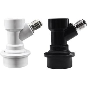 1 Pairs Ball Lock Keg Quick Disconnect Set With 2PCS 7/16-20UNF thread to 3/8" OD Beer Line Tube Quick Connector, Ball Lock Quick Disconnect 3/8