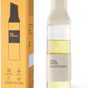 katbite 16oz Glass Olive Oil Dispenser Bottle for Kitchen Cooking - Leakproof Kitchen Essential with Precise Pouring Spout for Salad, Air Fryer, BBQ, Non-Stick Pans, Easy Refill and Use, Light Grey