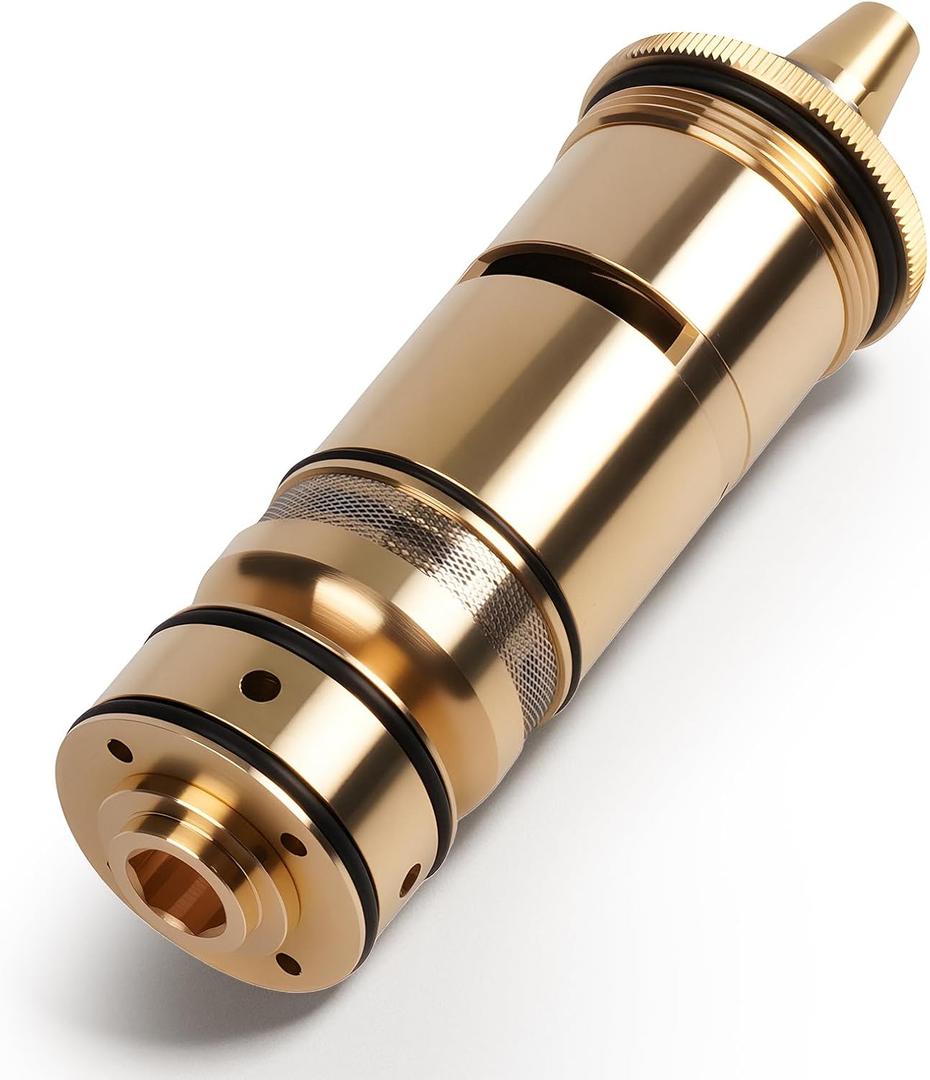 Fit for Grohe Thermostatic Cartridge Valve, 1/2" Chrome Thermo-Element Fit for GrohMix Thermostat 34434/34436/34485-47111000 Brass Thermostatic Shower Replacement - Precise Temperature Control