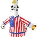 2026 World Soccer Porch Goose Outfit for 23" Patriotic Cement Goose Statue Clothes, Independence Memorial Day Goose Costume for USA 250th Anniversary Outdoor Patio Yard Lawn Garden Decoration