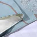 Twelve 3pcs Bed Runner Set - 1 Scarf and 2 Pillowcases, Rippling Teal Bedding Scarves for Guesthouse, Hotel, Home Decor (50x260cm)