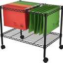 Finnhomy Premium 1-Tier Metal Rolling File Cart for Letter Size and Legal Size Folder, Black