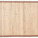 Queensell Bamboo Bathroom Accessories Area Rug & Mat Light Brown, 17" x 24" Runner