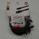 GE RG6 Coax Cable, 6ft, F-Type Connectors, Screw-On Installation, No Tools Required, Black 33626 Set of 3
