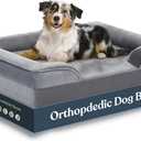 Orthopedic Sofa Dog Bed - Ultra Comfortable Dog Beds for Large Dogs - Breathable & Waterproof Pet Bed- Egg Foam Sofa Bed with Extra Head and Neck Support - Removable Washable Cover & Nonslip Bottom.
