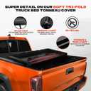 Soft Tri Fold Truck Bed Tonneau Cover for 2024-2026 Ranger 5FT Bed | (61") No Drilling,All Weather Protection,Anti-Theft Security,Quick-Folding Lock System Ford Ranger Accessories