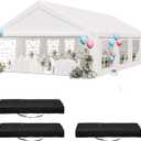 YITAHOME 20x30 ft Party Tent Heavy Duty Outdoor Wedding Event Shelters Upgraded Galvanized Canopy with Large White Roof, Removable PVC Sidewalls & 3 Storage Bags