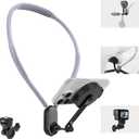 Magnetic Neck Mount for Phones & Action Camera, Hands-Free Neck Holder for POV/Vlog Video Recording with Chest Strap for GoPro, DJI, Insta360,Compatible with iPhone 16/15/14/13/12, Android,650mm