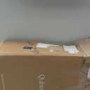 Vantas Folding No-Assembly Metal Pet Gate 80" Wide, 32" Extra Tall Dog Gate with Door Walk Through, Freestanding Accordion Puppy Gate Dog Door for Indoor & Outdoor, with 2PCS Support - White