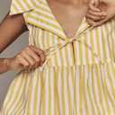 Summer Babydoll Blouse Shirts for Women Casual Sleeveless V Neck Blouse Tank Tops Y2k Going Out Tops (Medium, Yellow White)