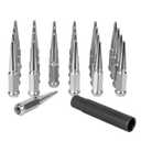 M14x1.5 Spike Lug Nuts Chevy Silverado 6 Lug, 24pcs 4.4" Tall Chrome Spiked Lug Nut 6x5.5 Conical Bulge Seat with 1 Socket Key Compatible with Chevy Silverado, GMC Sierra, Ford F150, Ram 1500