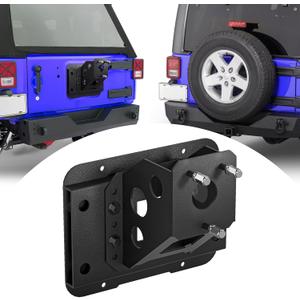 for Wrangler JK Oversize Spare Tire Mount Carrier up to 40 inches Tire Compatible with 2007-2018 Jeep Wrangler JK JKU Unlimited Heavy Duty Rear Wheel Bracket Back Rack Tailgate Holder Lift