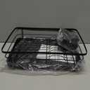 Kitsure Dish Drying Rack for Kitchen Counter, Stainless Steel Sink Organization and Storage Essentials with Cutlery Holder, Home and Appartment Decor, 12''W x 15.5''L, Black