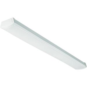 Lithonia Lighting 4 Foot LED Light Fixture, Low-Profile LED Wraparound Flush Mount Ceiling Light, 4000K Cool White, 120V, 48-Inch (FMLWL 48 840)
