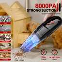 BSRCO Handheld Vacuum Cordless 8000PA, Car Vacuum Portable Cordless 30 Mins Runtime & Under 70dB Quiet, Hand Held Vacuum Cleaner, 1.4lbs Hand Vacuum Cordless for Car/Home/Office, Pet Hair