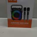 Karaoke Machine, Portable Bluetooth Speaker with 2 Wireless Microphones for Adults & Kids with Lights, Karaoke Microphone with PA System Supports USB/TF/REC/FM/AUX for Home Party Home System Packages (Black)