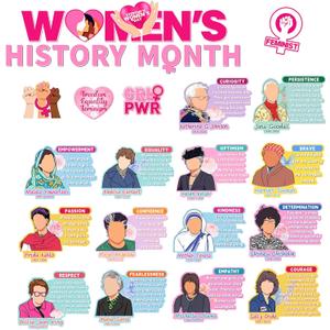 EPARTSWIDE Womens History Month Decorations, Motivational Bulletin Board Decoration Famous Women in History Inspirational Positive Quotes Posters for Classroom