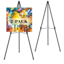 Easel Stand for Sign,63" Portable Metal Easel Stand for Wedding Sign, Adjustable Folding Art Easel for Display with Portable Bag (Black)