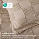 Bedsure California King Size Comforter Set Khaki, Boho Tufted Bed Set, Checkered Farmhouse-Style Distressed Vintage Bedding, 3 Pieces, 1 Plaid Geometric Comforter and 2 Pillow Shams