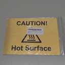 Metallic Gold "Caution Hot Surface" Sign - UV Printed Aluminum, Self-Adhesive Peel & Stick Safety Signage for Hand Dryers, Indoor/Outdoor Use, 145mm x 145mm x 0.7mm