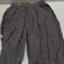 IXIMO Women's 100% Linen Pants Relax Fit Lantern Cropped TaperedPants Trousers with Elastic Waist (Medium, Dark Gray)