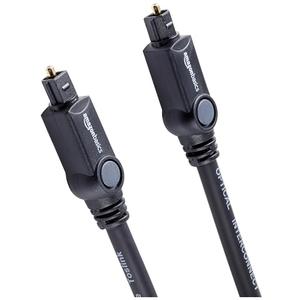 Amazon Basics Toslink Digital Optical Audio Cable, Multi-Channel, for Audio System, Sound Bar, Home Theatre, Gold-Plated Connectors, 3.3 Feet, Black
