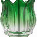 Glass Ant Moat for Hummingbird Feeder - 3 OZ Gradient Green Tulip Insect Guard with Large Capacity