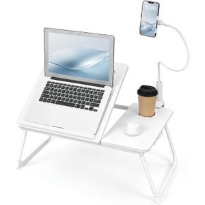 Nuanchu Withe Laptop Desk with Phone Holder Adjustable, 7 Gears